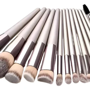 14 Piezas Cepillo Maquillaje Color Champán Color Champán