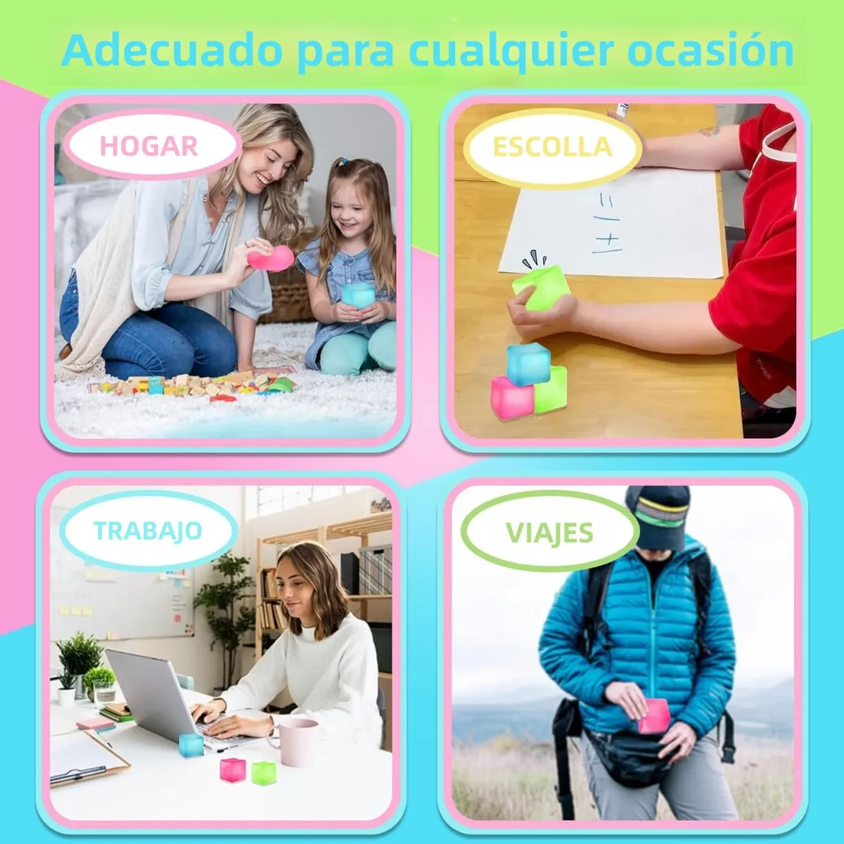 3 Cubos Fidget Antiestrés, Squishy,juguete Ansiedad Adultos - 图片 6